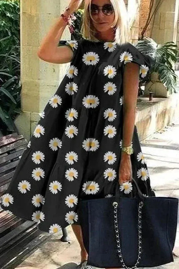Billie - Beautiful soft dress with A-line print.