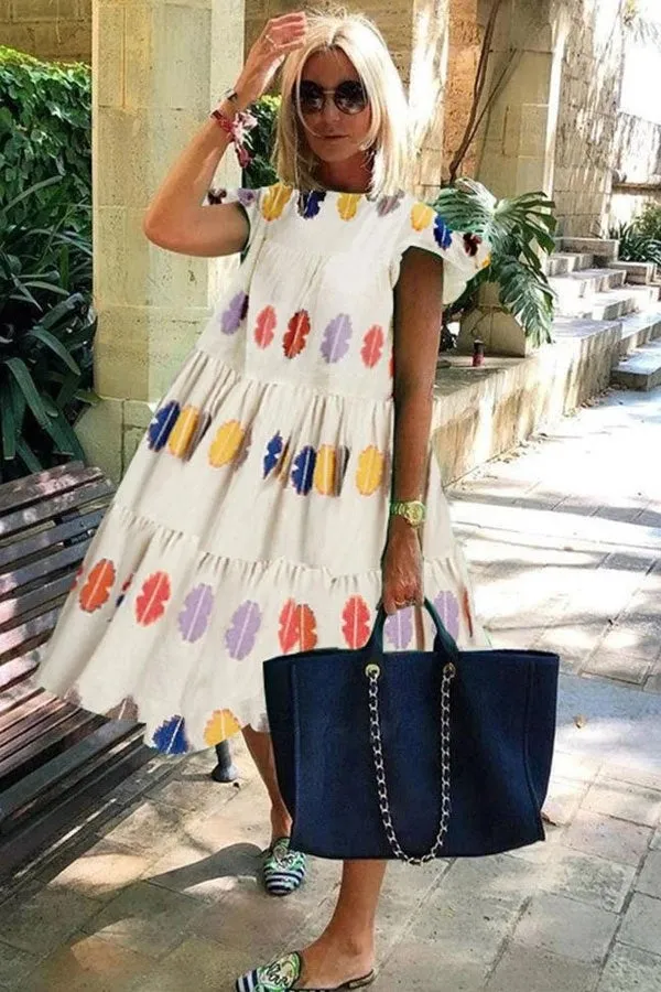 Billie - Beautiful soft dress with A-line print.