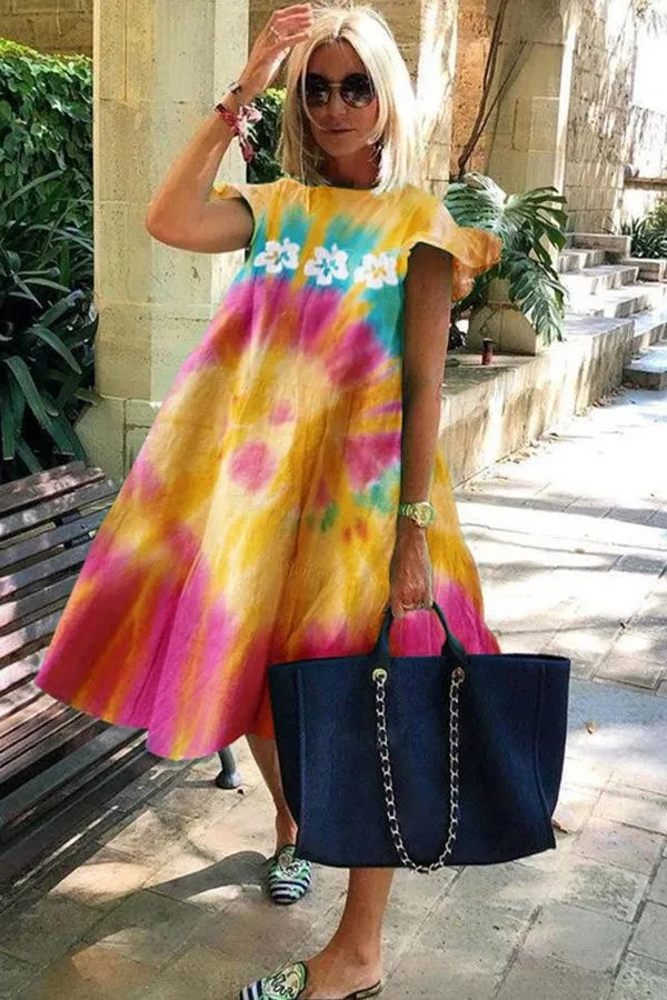 Billie - Beautiful soft dress with A-line print.
