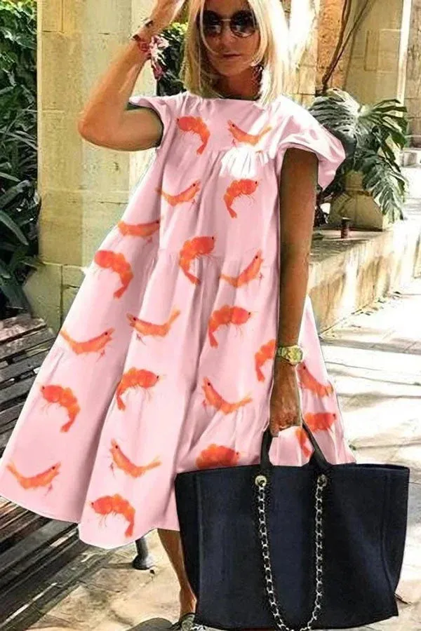 Billie - Beautiful soft dress with A-line print.
