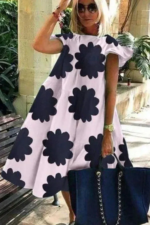 Billie - Beautiful soft dress with A-line print.