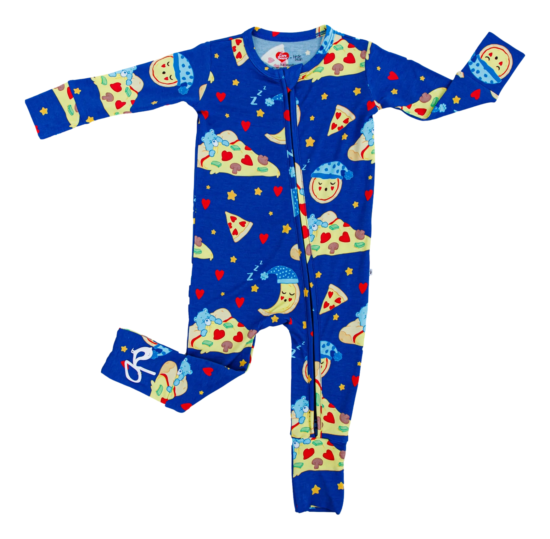 Birdie Bean Care Bears™ Bedtime Pizza Print Convertible Baby Romper
