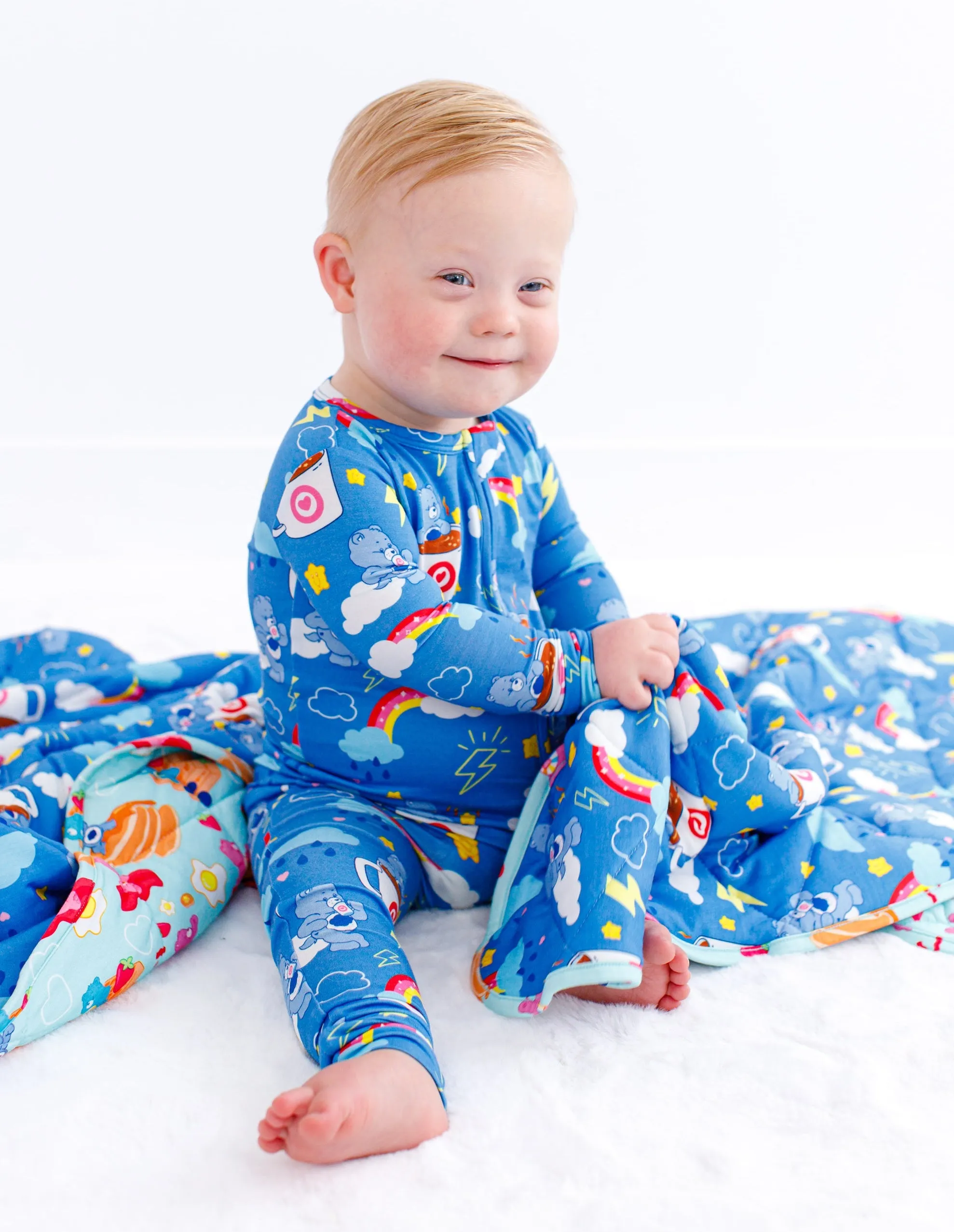 Birdie Bean Care Bears™ Grumpy Coffee Print Convertible Baby Romper