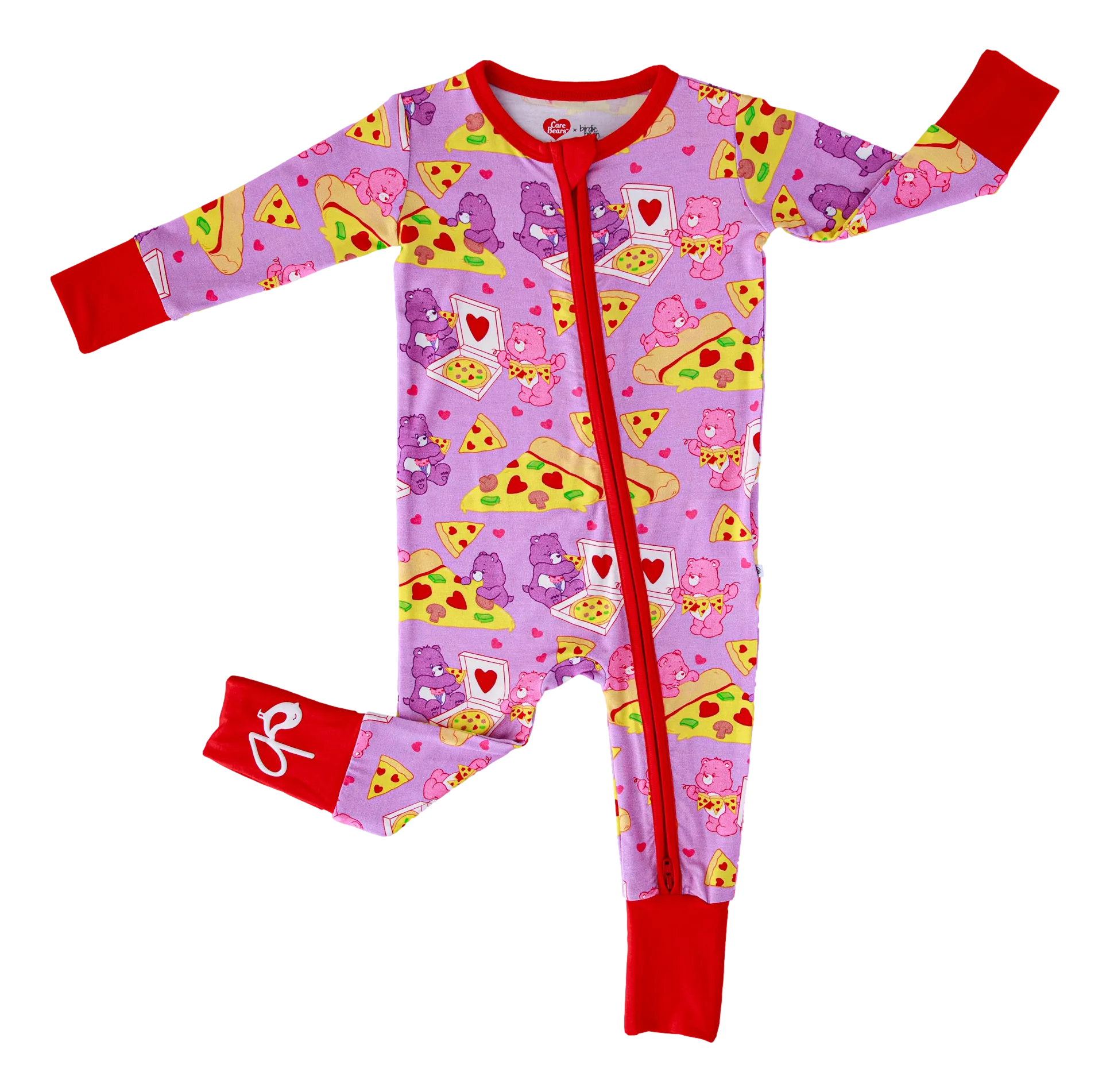 Birdie Bean Care Bears™ PIZZA VALENTINE Print Convertible Baby Romper