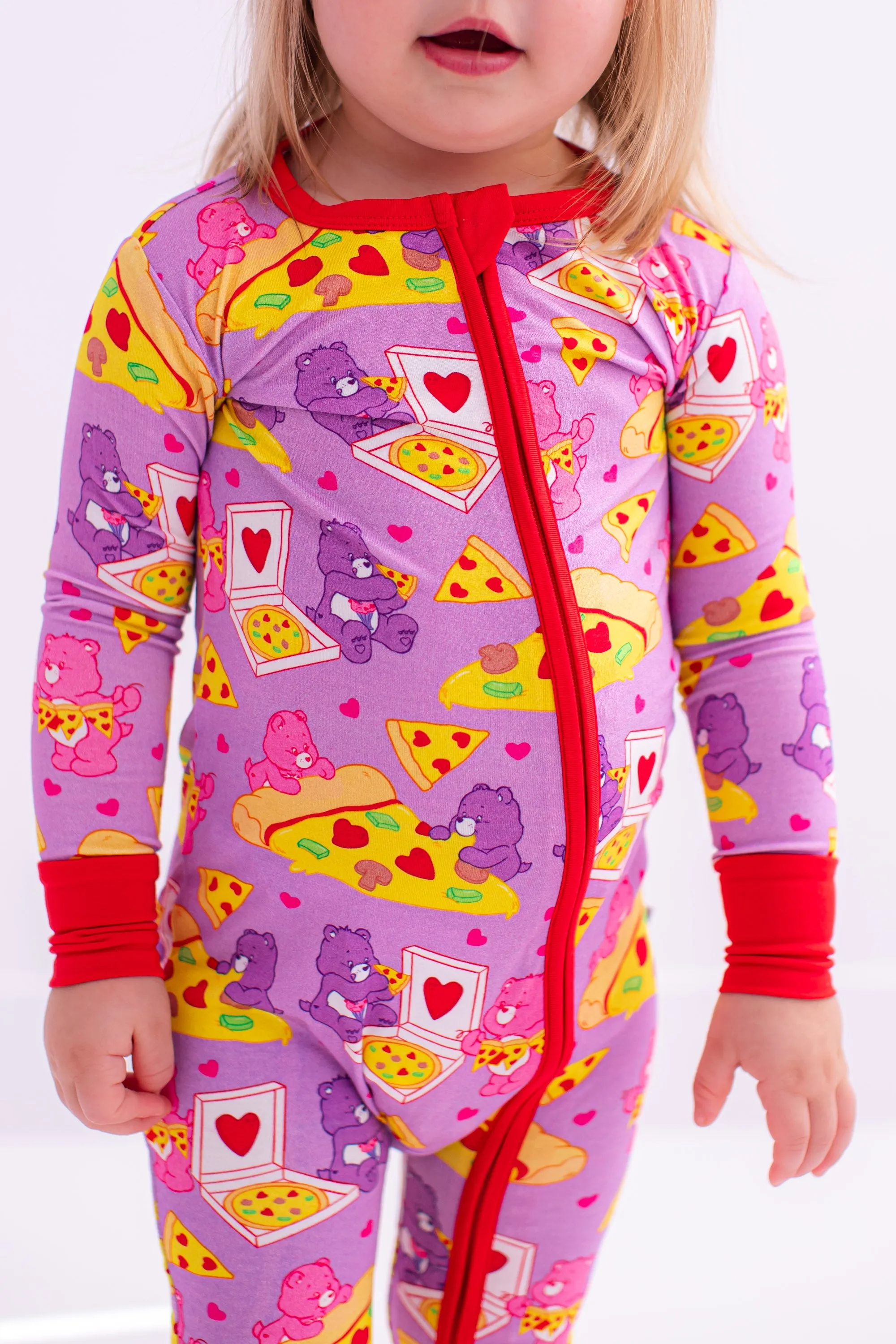 Birdie Bean Care Bears™ PIZZA VALENTINE Print Convertible Baby Romper