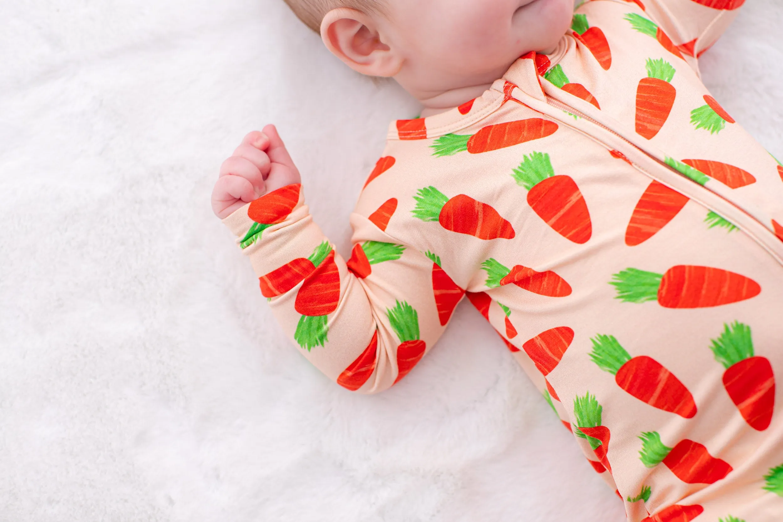 Birdie Bean Easter Carrots Ezra Print Convertible Baby Romper