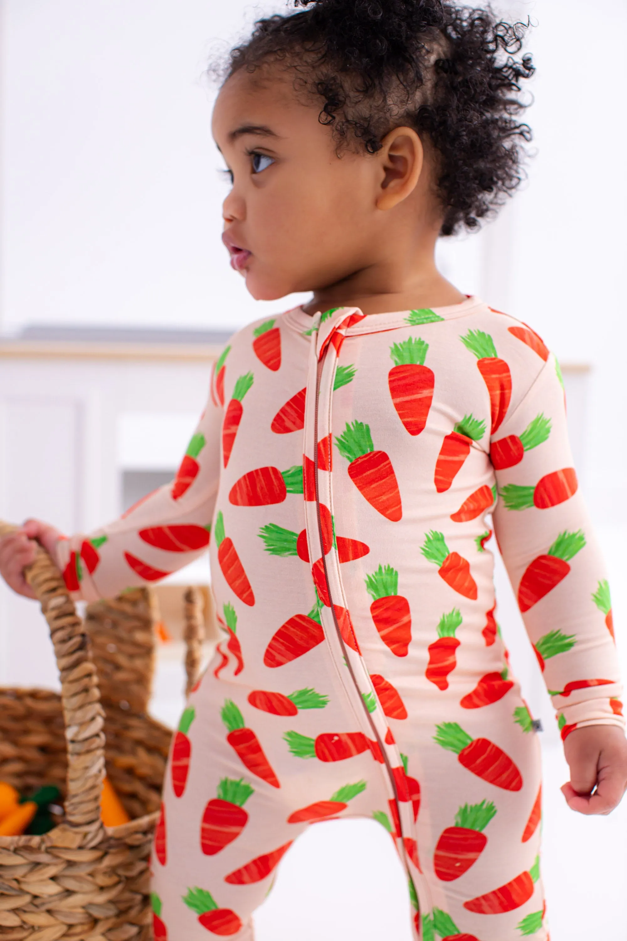 Birdie Bean Easter Carrots Ezra Print Convertible Baby Romper
