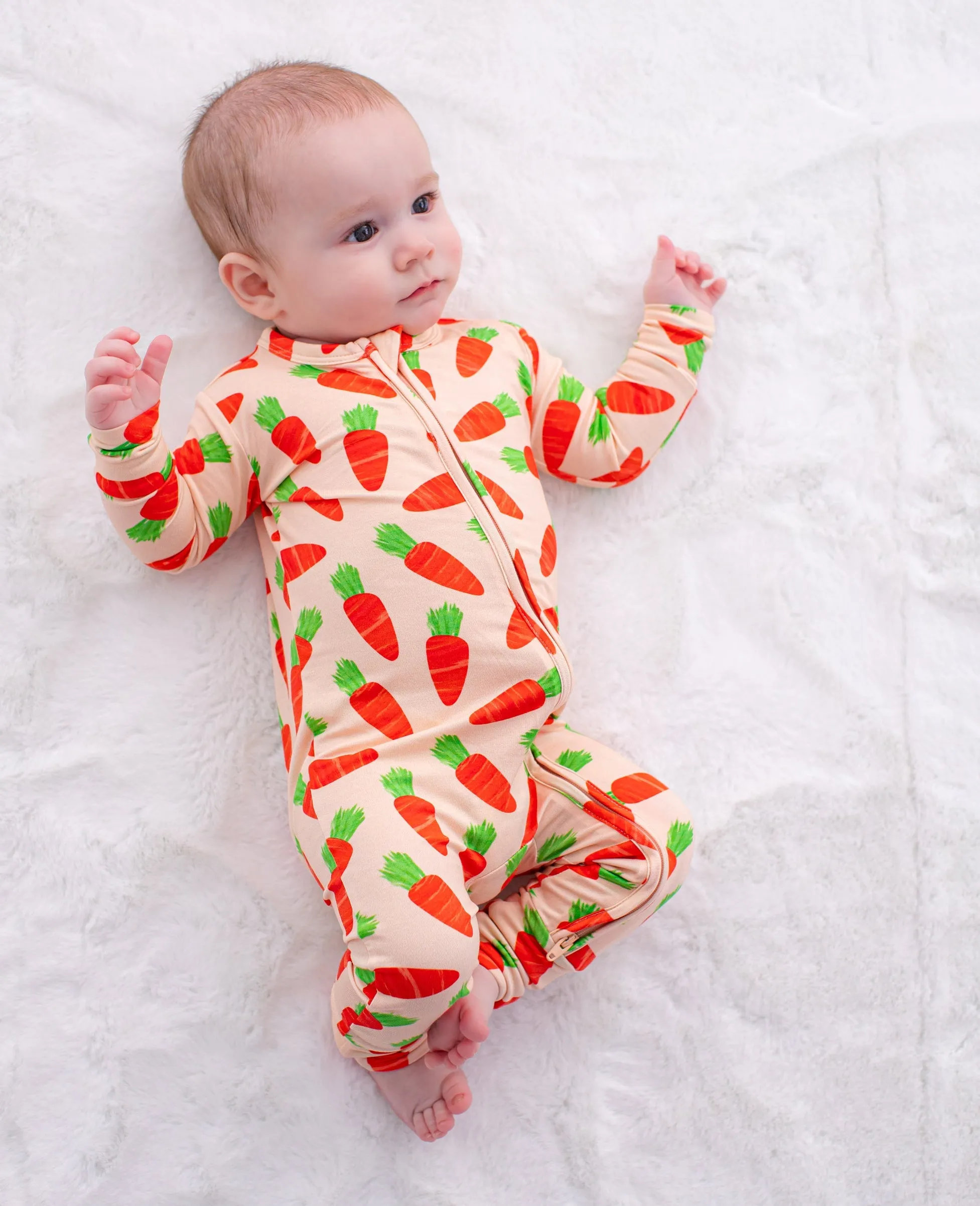 Birdie Bean Easter Carrots Ezra Print Convertible Baby Romper