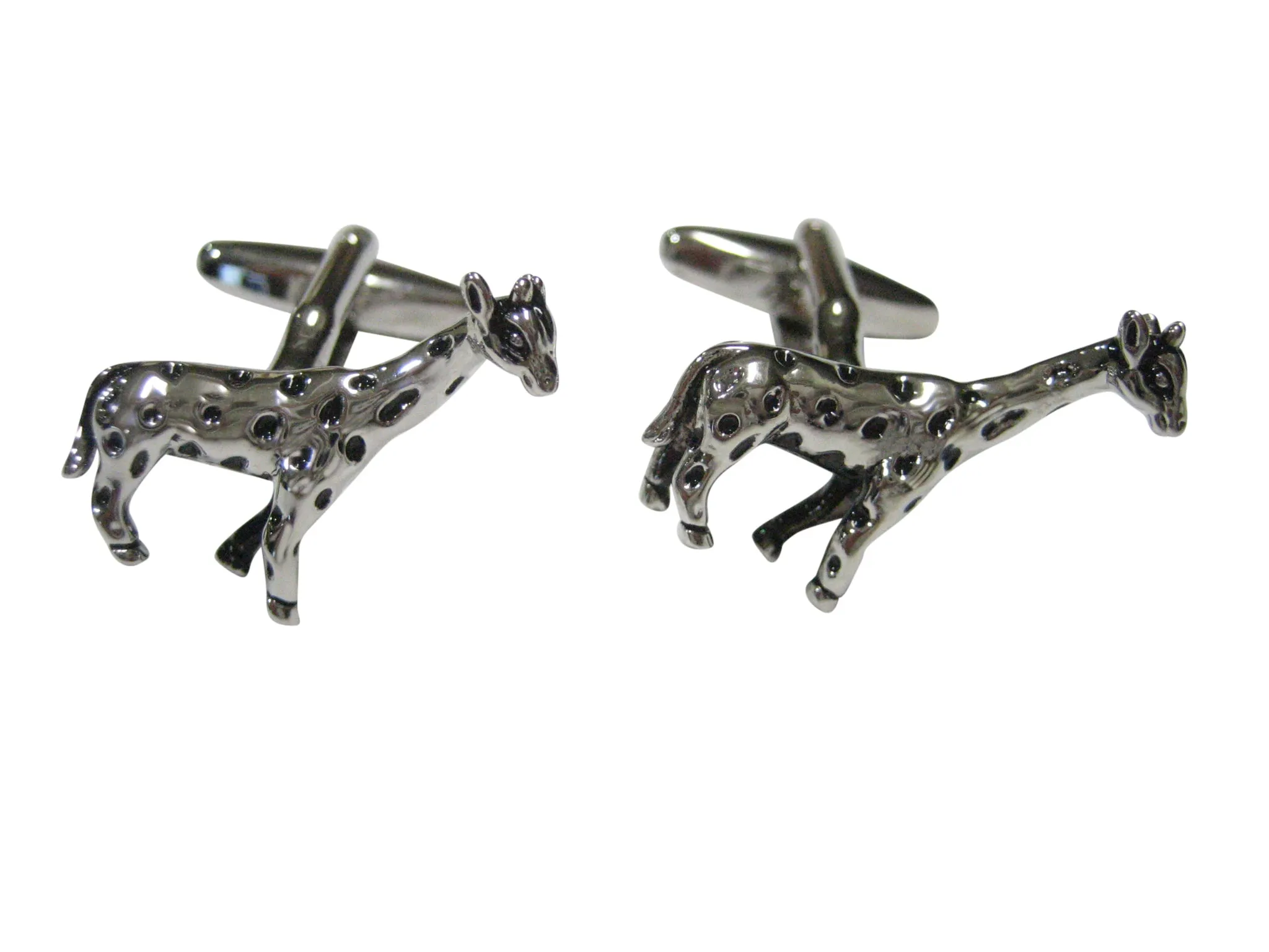Black and Silver Toned Giraffe Cufflinks