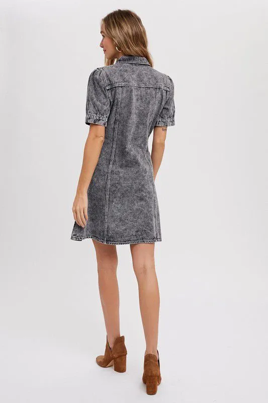 Black Denim A Line Dress