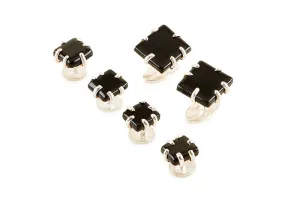 Black Glass Cufflinks and Studs
