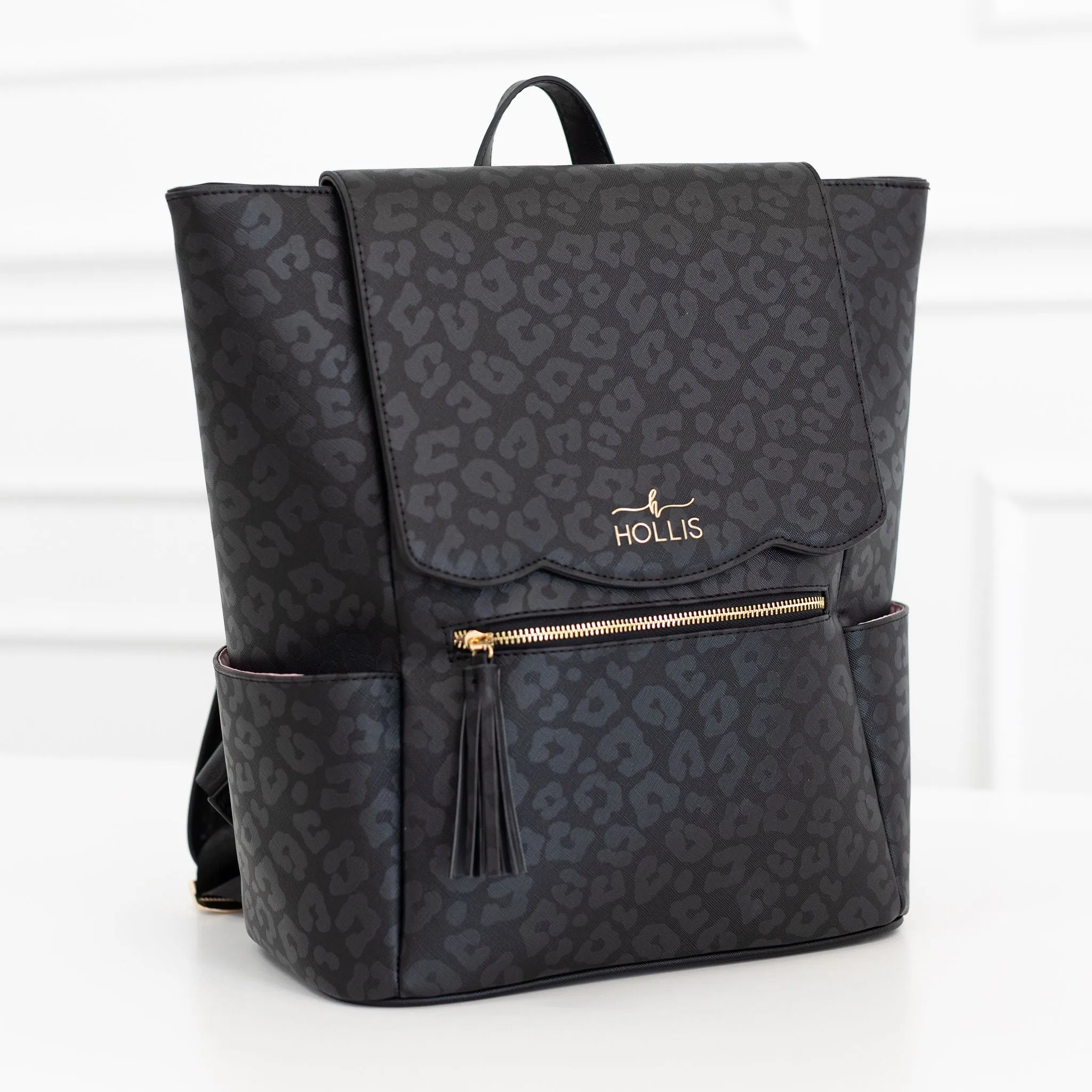 Black Leopard Frilly Backpack