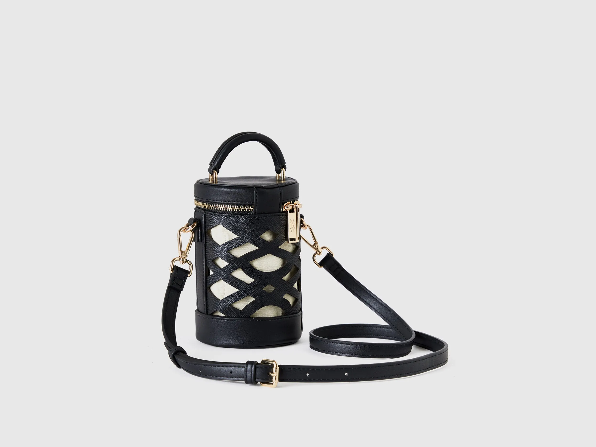BLACK MINI CYLINDER BAG
