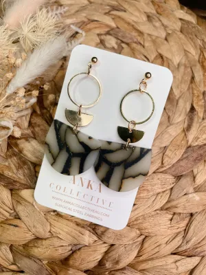Black Mosaic Statement Earrings