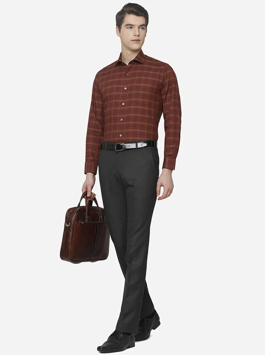 Black Solid Slim Fit Formal Trouser | Greenfibre