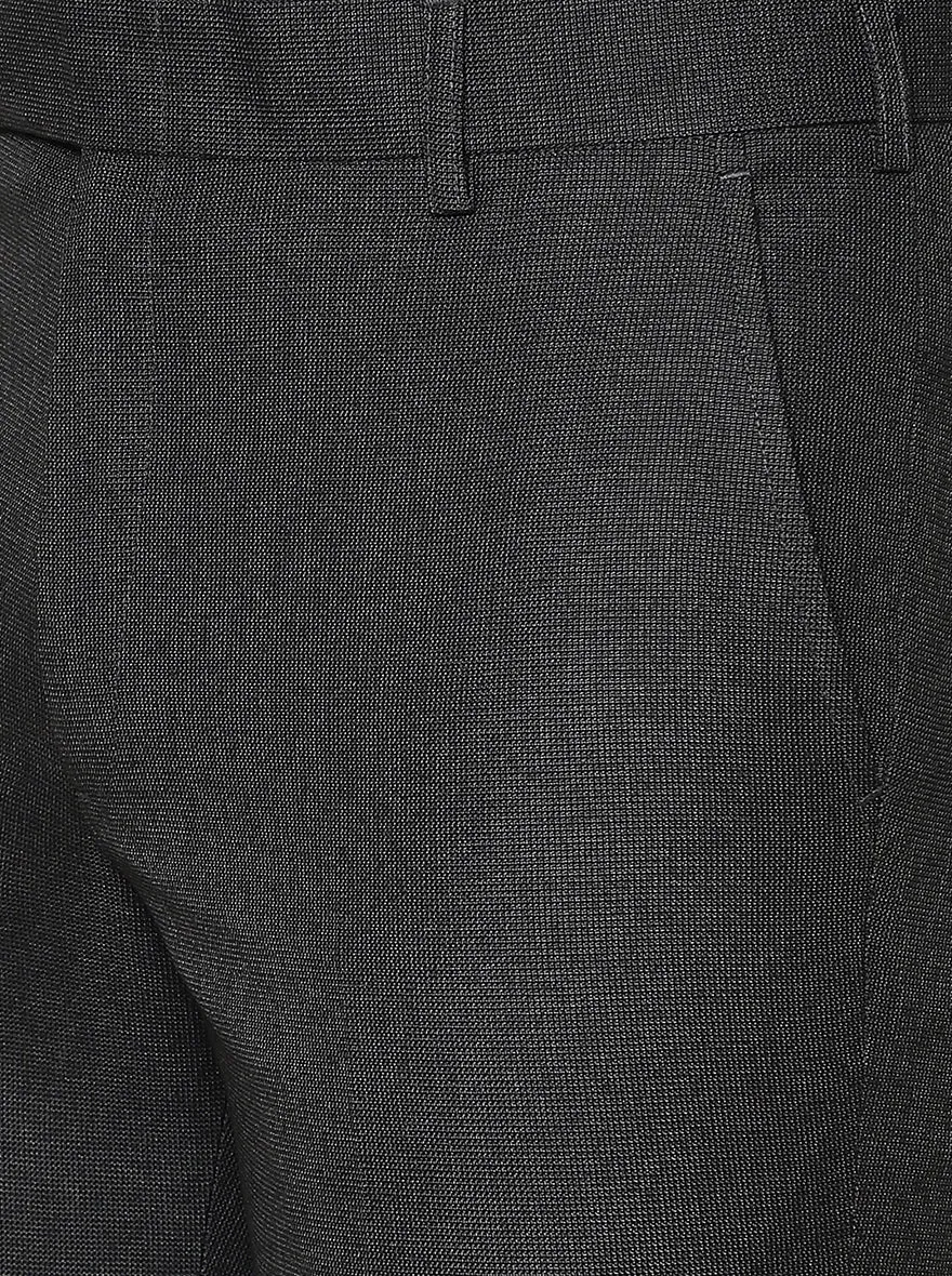 Black Solid Slim Fit Formal Trouser | Greenfibre