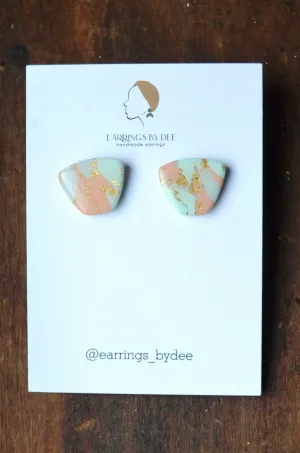 Blue Burns Orange Statement Earrings