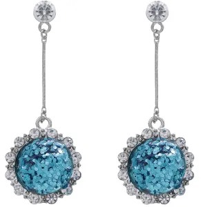 Blue Confetti Vertical Bar Drop Earrings