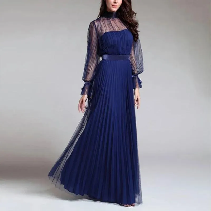 Blue Elegant Women Party Evening Dresses for Winter