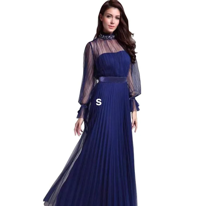 Blue Elegant Women Party Evening Dresses for Winter