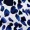 Blue Printed Puff Sleeve Frill Hem Dress
