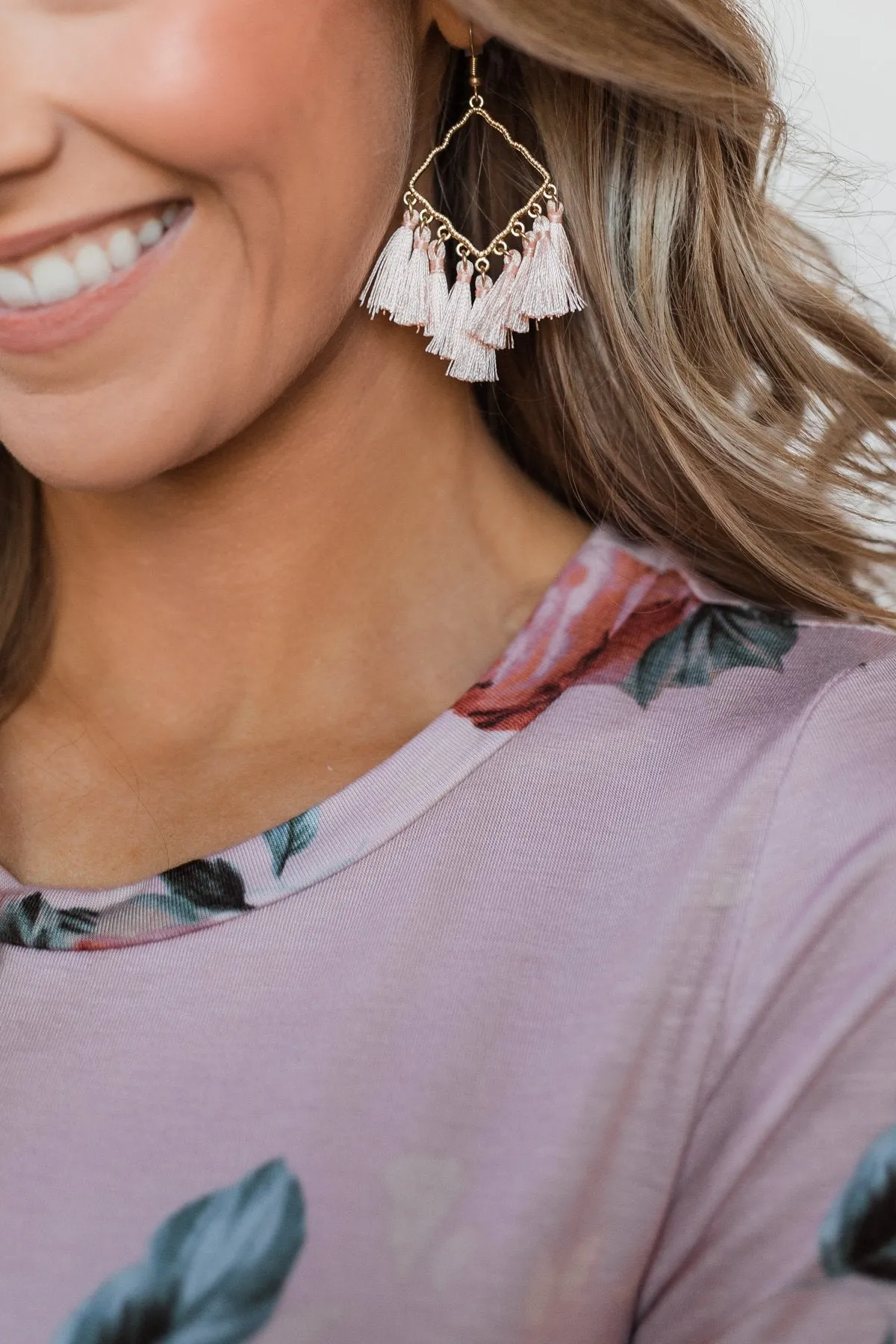 Blush Tassel Earrings