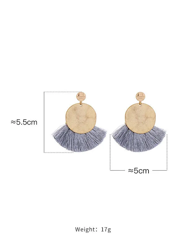 Bohemian Fan-shaped Fringed Earrings