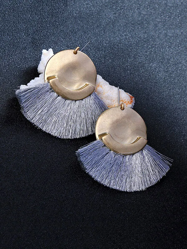 Bohemian Fan-shaped Fringed Earrings