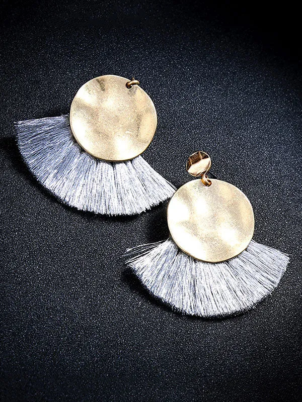 Bohemian Fan-shaped Fringed Earrings