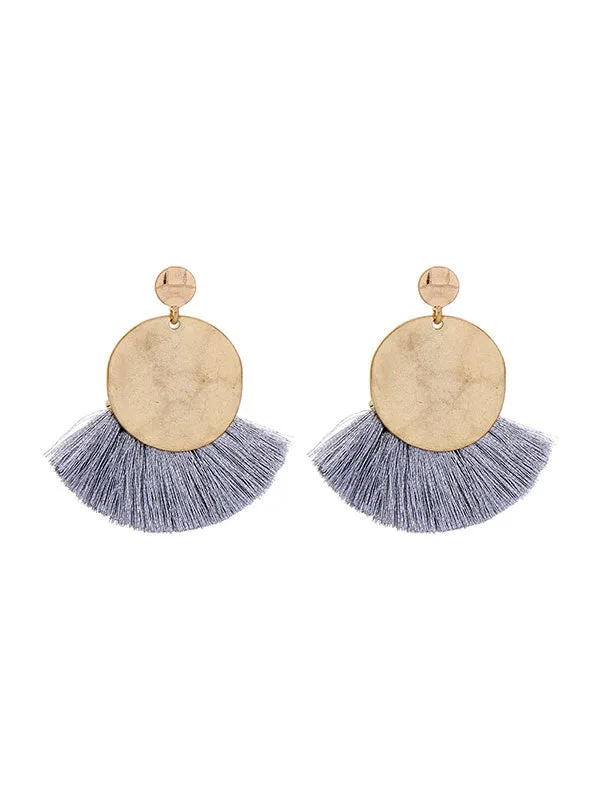 Bohemian Fan-shaped Fringed Earrings