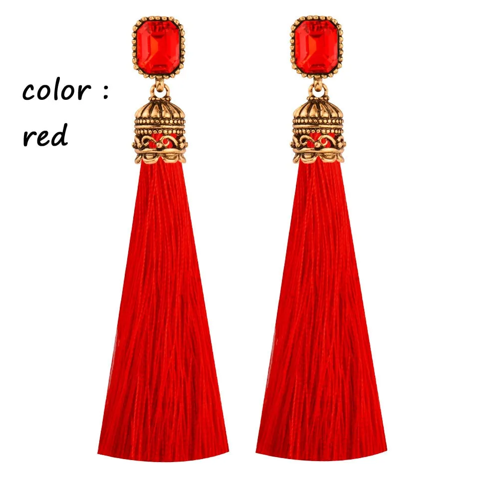 Bohemian Vintage Silk Tassel Earrings