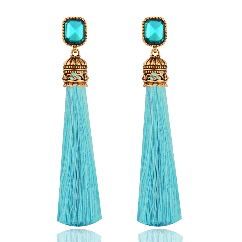 Bohemian Vintage Silk Tassel Earrings