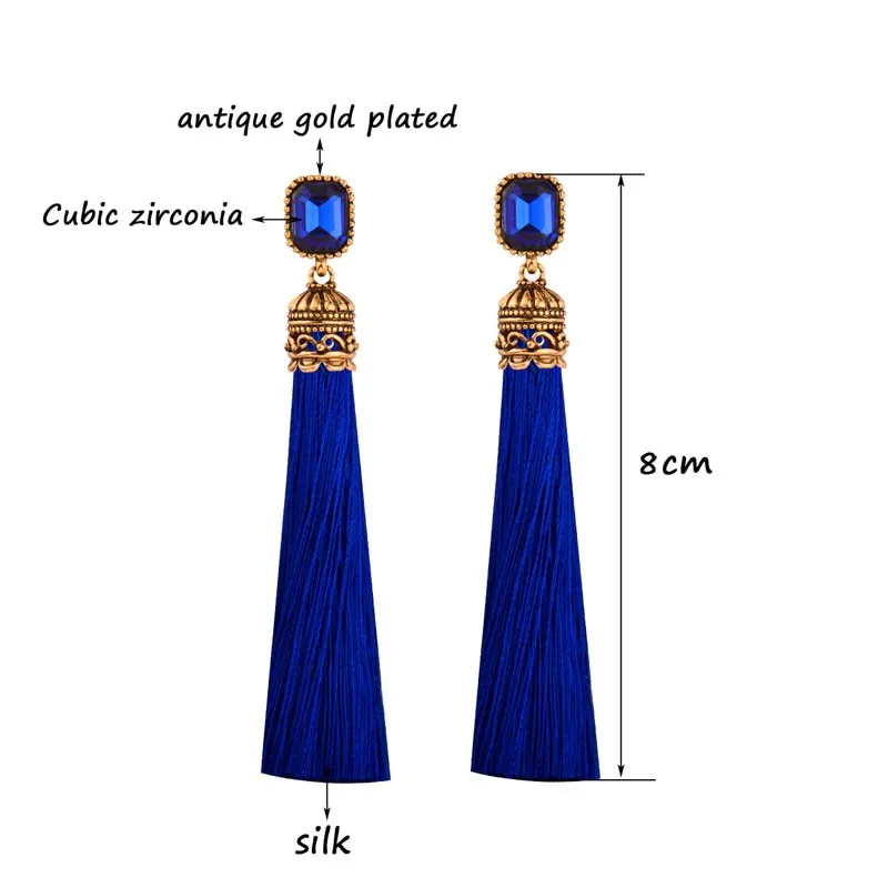 Bohemian Vintage Silk Tassel Earrings