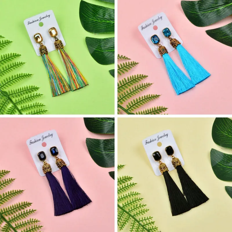 Bohemian Vintage Silk Tassel Earrings