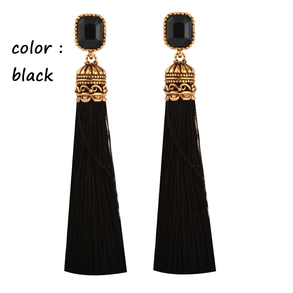 Bohemian Vintage Silk Tassel Earrings