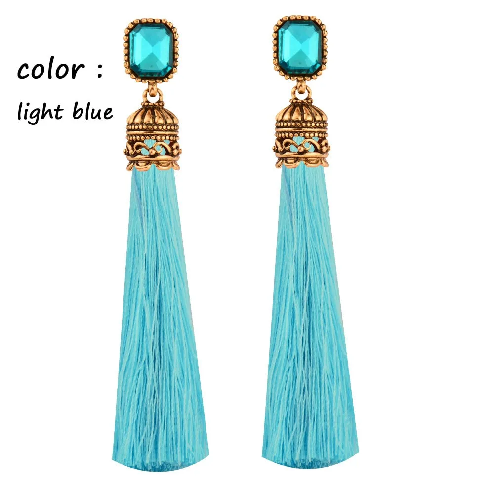 Bohemian Vintage Silk Tassel Earrings