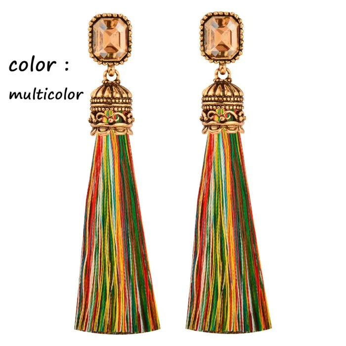 Bohemian Vintage Silk Tassel Earrings