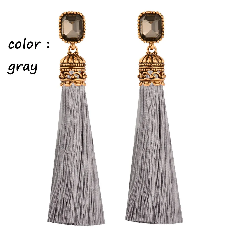 Bohemian Vintage Silk Tassel Earrings