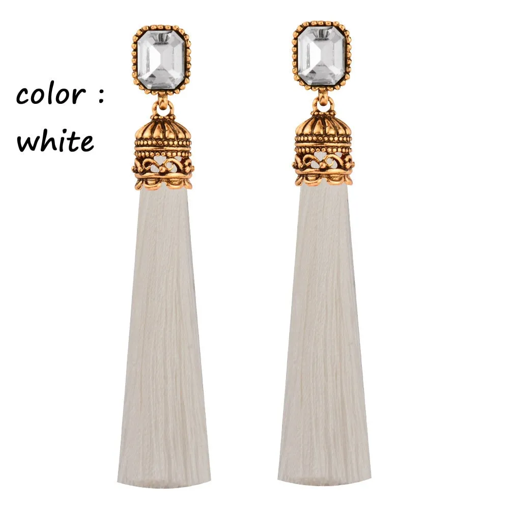 Bohemian Vintage Silk Tassel Earrings