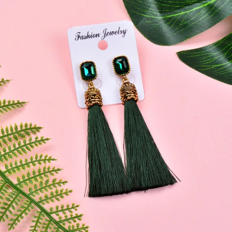 Bohemian Vintage Silk Tassel Earrings