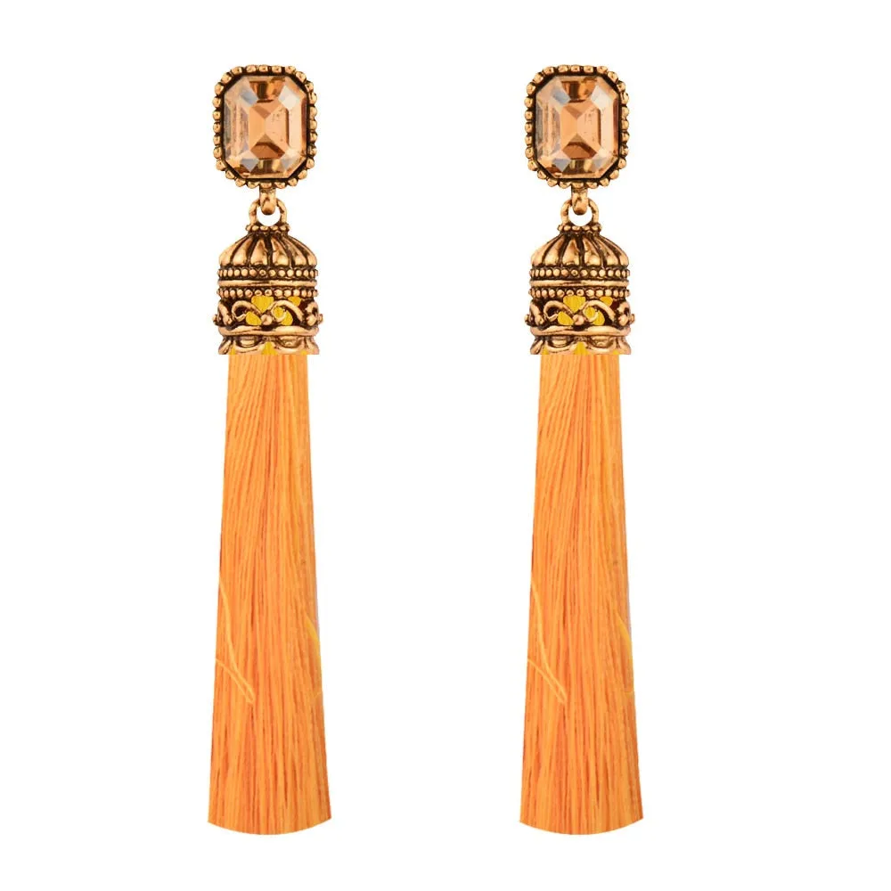 Bohemian Vintage Silk Tassel Earrings