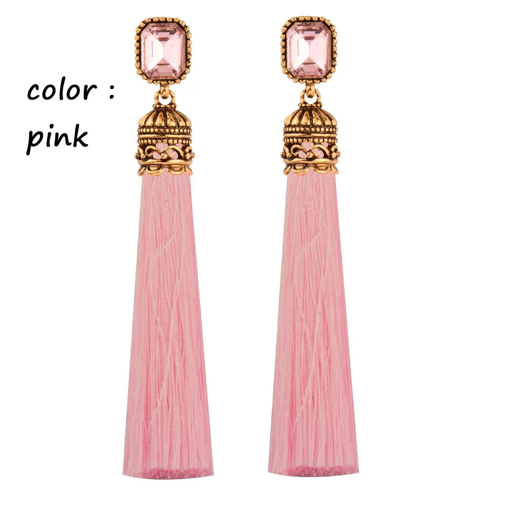 Bohemian Vintage Silk Tassel Earrings