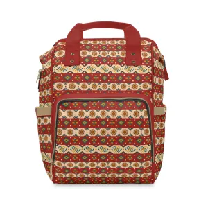 Boho-Chic Aztec Diaper Backpack - Multifunctional & Durable Nylon Changing Bag with Tribal Patterns, Spacious & Organized for Modern Parents