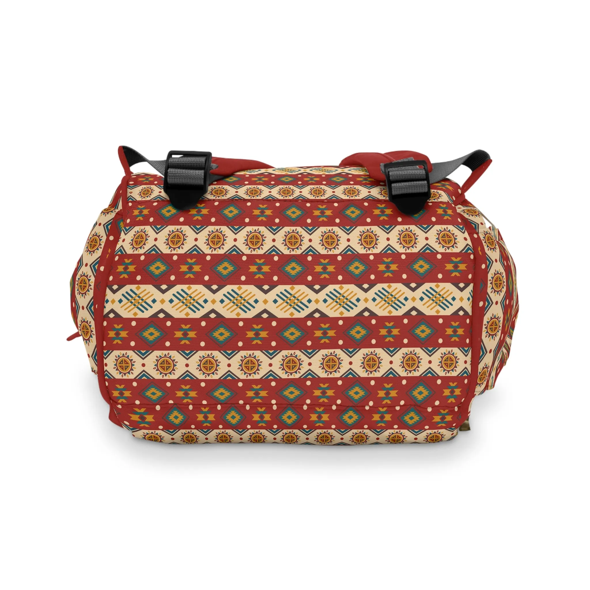 Boho-Chic Aztec Diaper Backpack - Multifunctional & Durable Nylon Changing Bag with Tribal Patterns, Spacious & Organized for Modern Parents