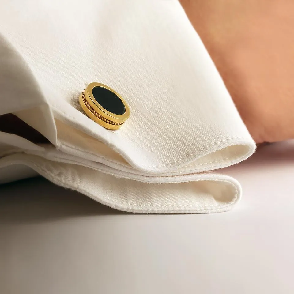 Boxy twins- black and gold cufflinks
