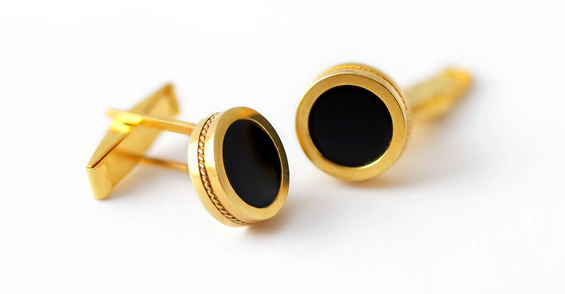Boxy twins- black and gold cufflinks