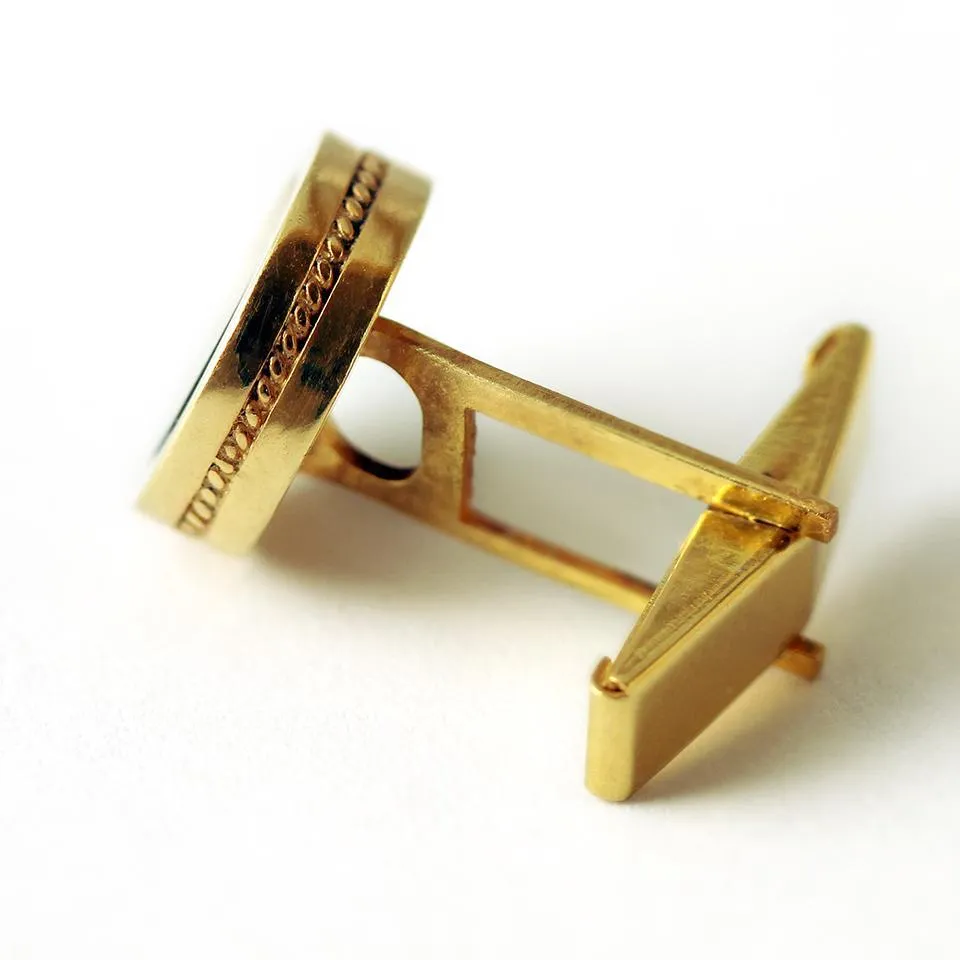 Boxy twins- black and gold cufflinks