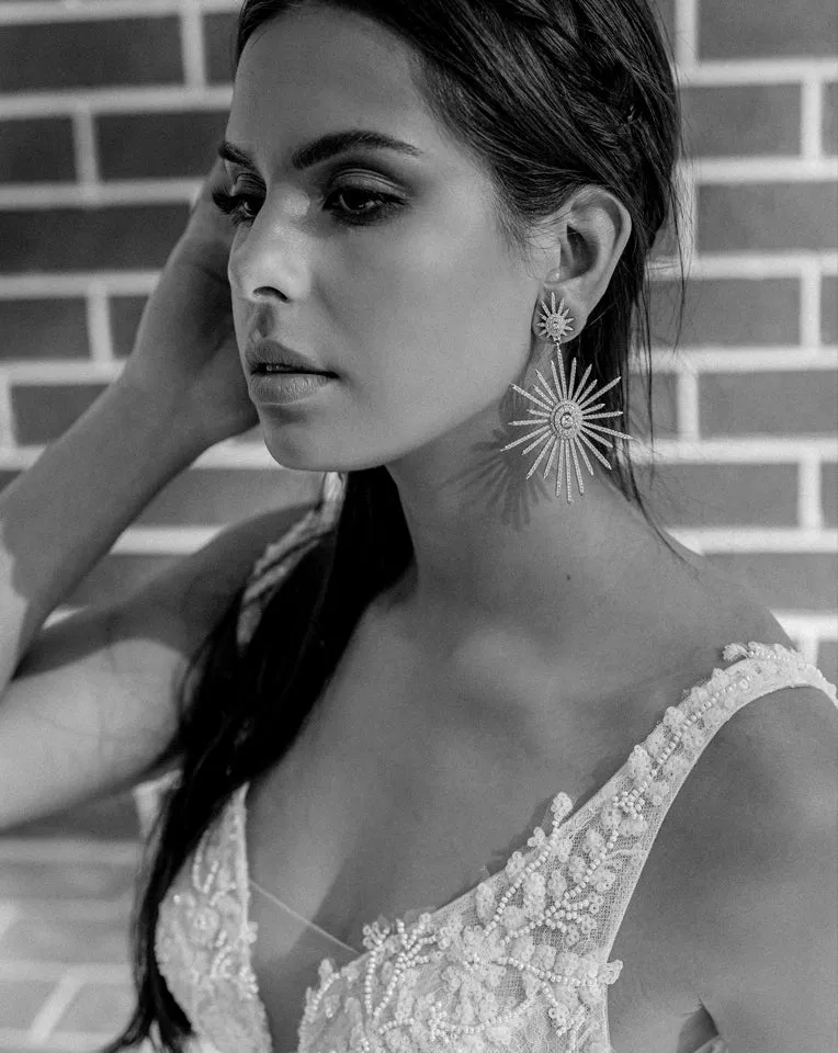 Bridal earrings - statement star - Venus by Stephanie Browne