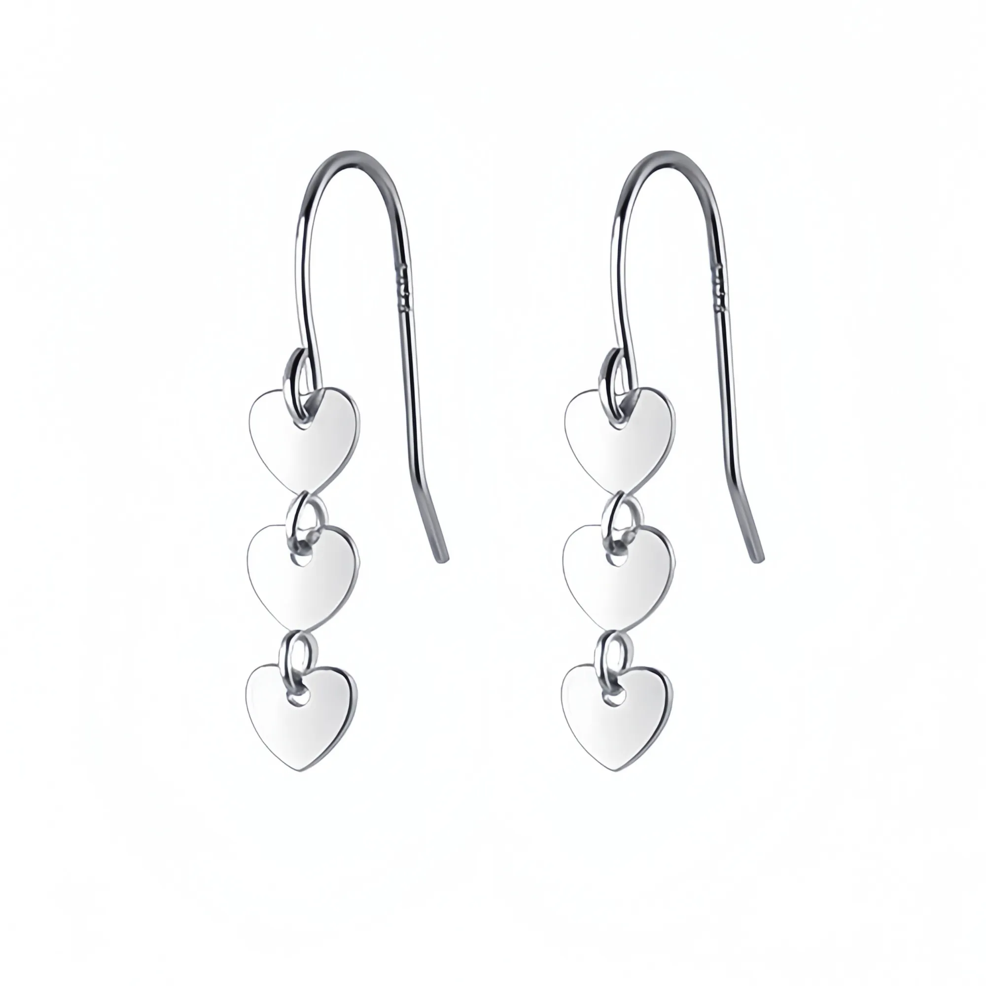 Bright Polish Heart Hook Dangle Earrings-SS040
