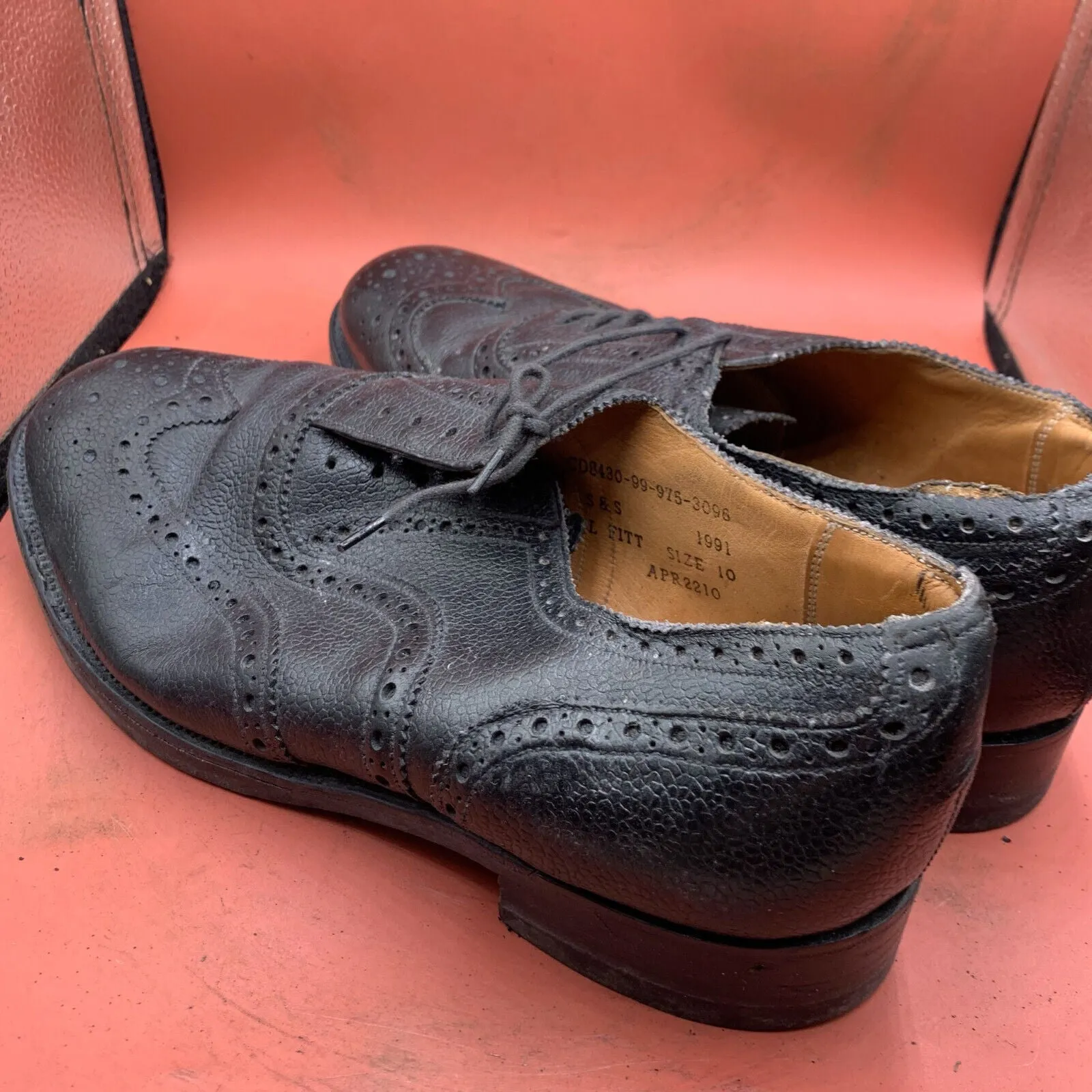 British Army Scottish Highland Black Leather Dress Shoes Brogues - Size UK 10L